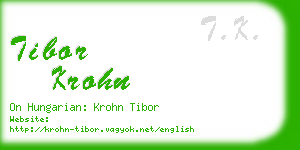 tibor krohn business card